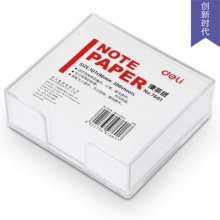 得力(deli)107×96mm帶盒便簽紙/便條紙/便條本 7601-W