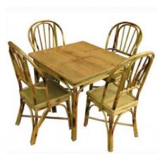 竹制餐桌餐椅圓桌套件庭院戶外快餐店飯店面館經濟型竹子桌椅組合 小沙發