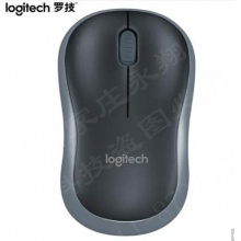 羅技（Logitech）(M186) 鼠標 無線鼠標 辦公鼠標 對稱鼠標 黑色灰邊